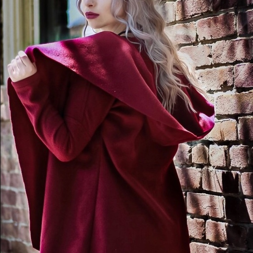 Burgundy Cardi-Coat by DACHU